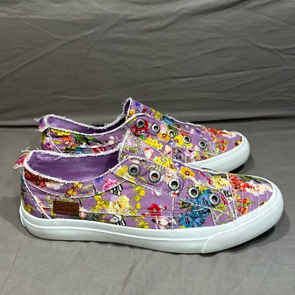 Blowfish | Shoes | Blowfish Malibu Womens Purple Floral Print Canvas ...